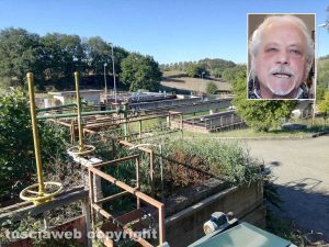 Impianto di depurazione Cobalb - Nel riquadro: Massimo Pierangeli