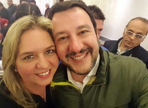 Mara Belli con Matteo Salvini