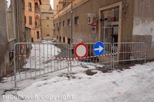 Neve a Viterbo - Via Cesare Dobici chiusa
