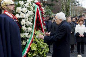 Roma - Strage di via Fani - Mattarella depone corona