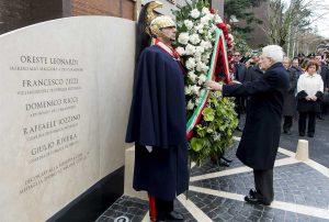 Roma - Strage di via Fani - Mattarella depone corona