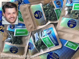 I prodotti di Just Weed - Nel riquadro: Claudio Nastase