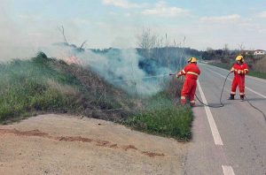 Tarquinia - Incendio in strada Lupo Cerrino - I volontari Aeopc