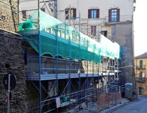 Bassano Romano - I lavori alla balaustra