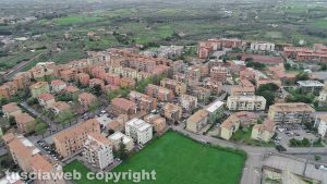 La zona nord di Viterbo vista dall'alto