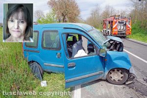 Viterbo - Frontale su strada Ombrone - Nel riquadro: Cinzia Vassallo