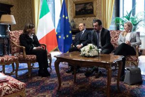 Roma - La presidente del senato Casellati con il centrodestra