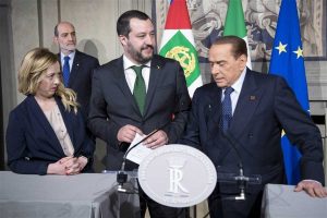 Meloni, Salvini e Berlusconi