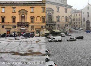 VIterbo - La grandinata del 2014 e del 2018 (da sinistra)