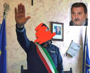 Tarquinia - Saluto fascista in comune - Nel riquadro Enrico Panunzi