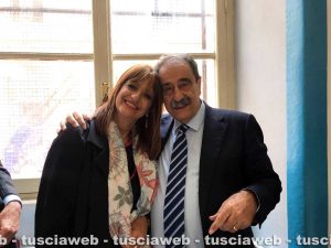 Il segretario nazionale della Uil scuola Pino Turi col segretario regionale Silvia Somigli
