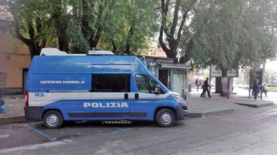 Viale Trento - Il presidio mobile della polizia