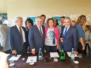 Il presidente del Parlamento Europeo Antonio Tajani ed Emanuela Zapponi