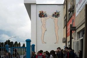 Il murales all'Orioli dedicato a Silvia Tabacchi