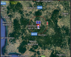 Terremoto in provincia di Siena - Epicentro a Radicondoli