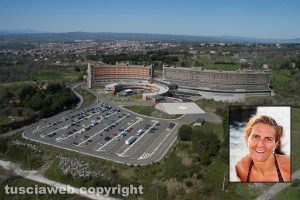 L'ospedale di Belcolle - Nel riquadro: Nicoletta Ascenzi