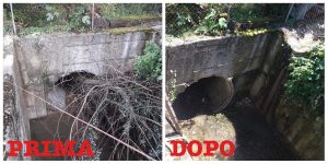 Orte - Nubifragio - Il canale di scolo prima e dopo gli interventi del comune