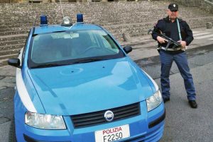 Un posto di blocco della polizia