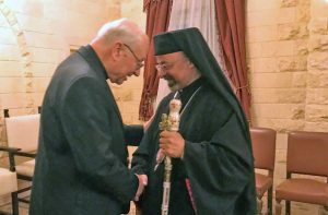 Il vescovo Lino Fumagalli con il vescovo copto Ibrahim Isaac Sidrak