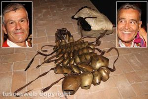 Caffeina - Serata sarda - I campanacci dei Mamuthones - Nei riquadri Bastiano Canu e Giannino Puggiones