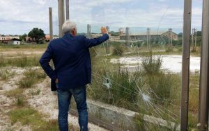 Leonardo Michelini al Bullicame dopo l'atto vandalico di questa notte