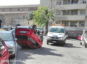 Viterbo - L'incidente in via della Caserma