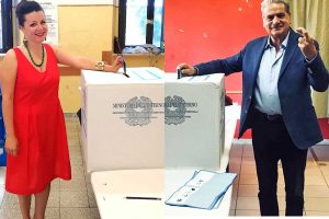 Elezioni comunali - Ballottaggio - Chiara Frontini e Giovanni Arena votano