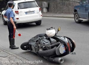 Montefiascone - Incidente moto - jeep