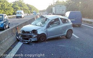 Vitorchiano - Incidente sulla superstrada