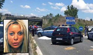 Tragedia sulla Cassia bis - Nel riquadro: La vittima Consuelo Palmerini