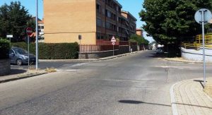 Viterbo - L'incrocio di piazzale Porsenna nel quartiere Santa Barbara