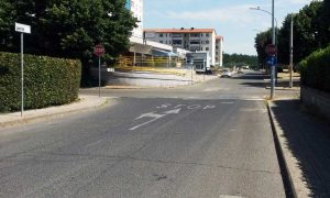 Viterbo - L'incrocio di piazzale Porsenna nel quartiere Santa Barbara