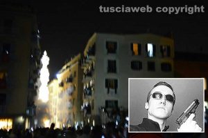 Viterbo - Santa Rosa - Il lancio del fumogeno - Nel riquadro: Denis Illarionov