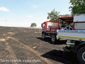 Incendio di sterpaglie - L'intervento dei vigili del fuoco