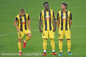 Sport - Calcio - Viterbese - Da sinistra: Vandeputte, Ngissah e Palermo