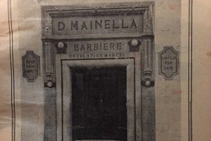 Viterbo - Locandina pubblicitaria del Salone Mainella in piazza delle Erbe