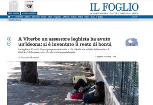 Accattonaggio - La proposta di Claudia Nunzi sul Foglio
