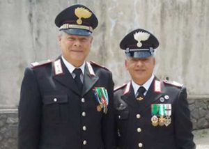 Oriolo Romano - Il comandante Alessandro Bitti e il brigadiere capo Filippo Drago