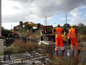Montefiascone - Treno deragliato - I lavori di ripristino