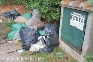 Viterbo - I rifiuti in viale Bruno Buozzi