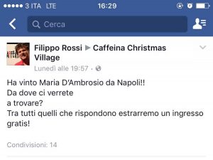 Viterbo - Il gioco di Filippo Rossi su Facebook per far vincere un ingresso al Caffeina Christmas village