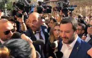 Roma, il ministro Salvini a San Lorenzo