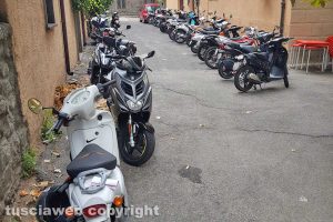 Viterbo - Alcuni dei motorini sanzionati