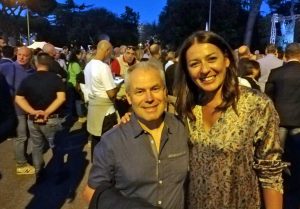 Il consigliere comunale della Lega Valter Rinaldo Merli con Barbara Saltamartini