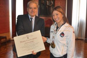Sport - Pattinaggio artistico - Star roller club - Ludovica Delfino premiata dal sindaco Giovanni Arena