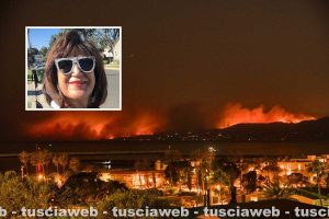 L'incendio di Malibù e nel riquadro Loretta Zanobbi
