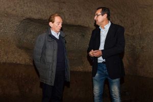 Osvaldo Bevilacqua con il fondatore di Viterbo Sotterranea Sergio Cesarini