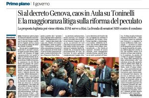 L'articolo del Corriere della Sera con la foto di Francesco Battistoni