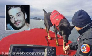 Montefiascone - Lago di Bolsena - Le ricerche del disperso - Nel riquadro Andrea Durantini