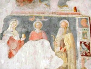 L'affresco “Annunciazione, la Maddalena, San Giovanni Evangelista”